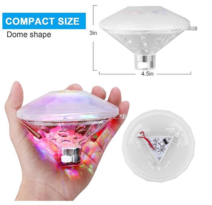 New creative seven-color swimming pool lights, intelligent dazzling projection lights, water float lights and diamond projection night lights for foreign trade pic 3