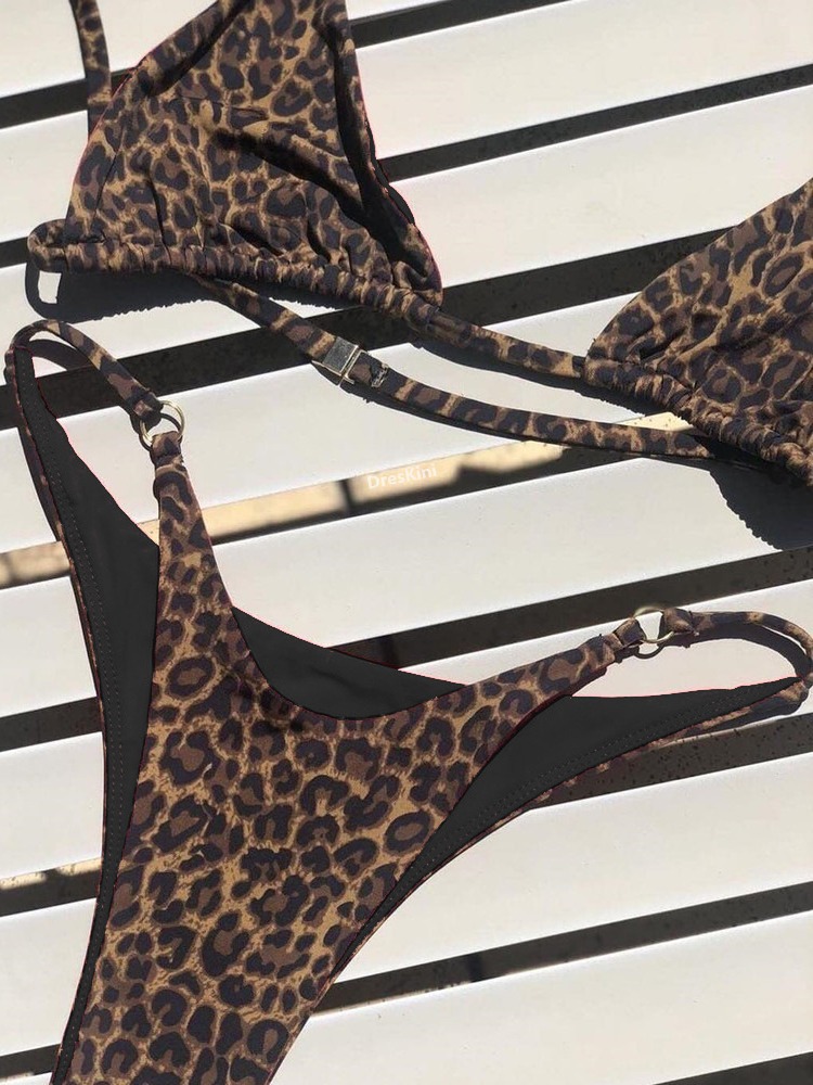 2019 Bestseller Three-point Bikini Sexy leopard Print Swimsuit Cross-border Export Exclusive Set 76211 pic 3
