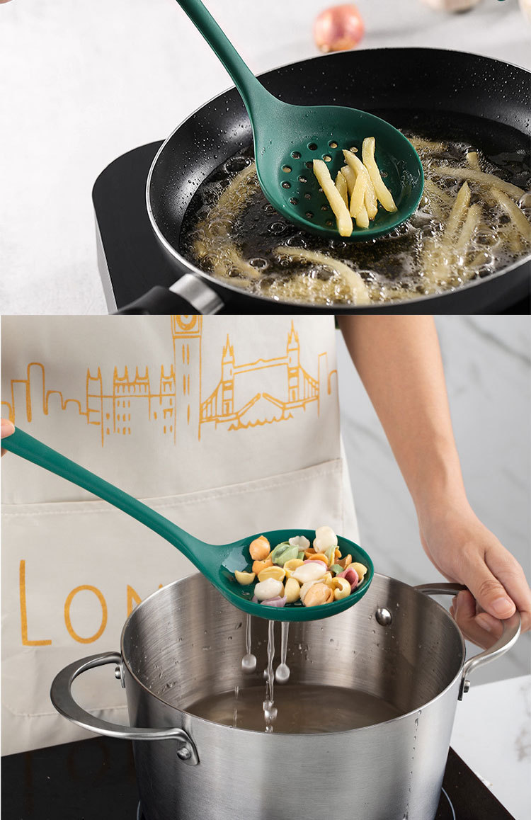 硅胶锅铲食品级耐高温不粘锅专用防烫隔热铲子家用汤漏勺厨具套装详情6