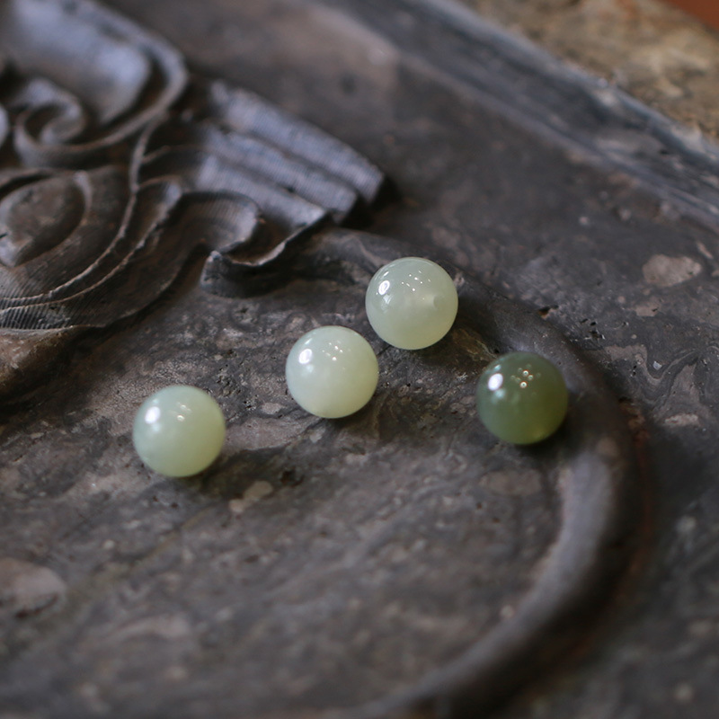 DIY Hetian jade accessories: round beads, loose beads, Qinghai material 108 Buddhist prayer beads, Hetian jade long chain accessories, crystal ornaments pic 20