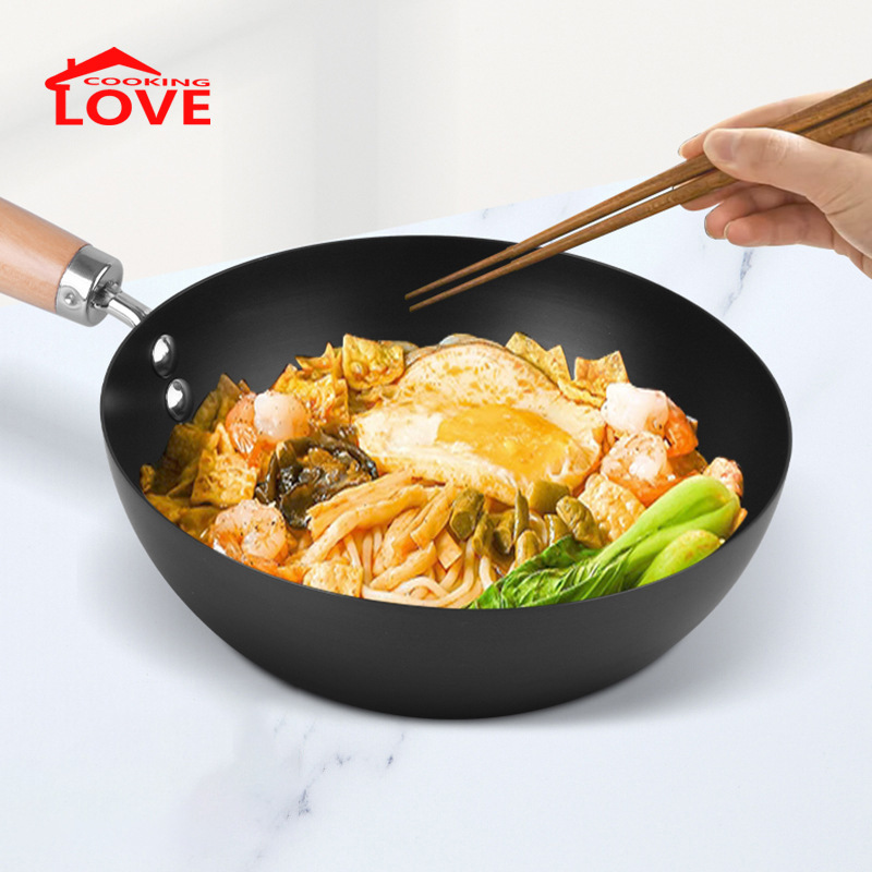 LOVE COOKING 日式精铁无涂层迷你小炒锅 一人食轻量不易锈 多功能辅食锅 健康烹饪必备详情3