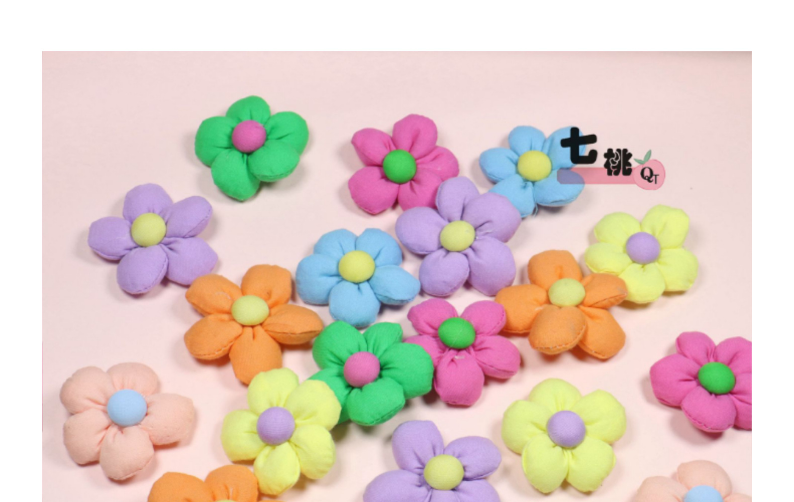 批发布艺五瓣花朵女童diy发饰清新撞色太阳花手机壳配件鞋袜辅料详情13