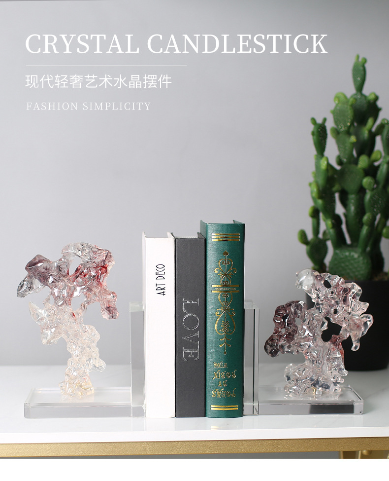 New Chinese-style creative transparent display items, model room entrance, study, coffee table, TV cabinet, hotel soft furnishings, study, office, bookstand display items pic 17