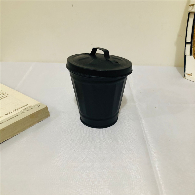 厂家批发可爱型垃圾桶创意有盖客厅卧室桌上拉圾桶储存罐花器花盆详情26
