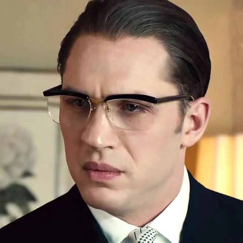 The 2021 new semi-framed glasses of the same style as the gangster legend Tom Hardy can be paired with myopia and anti-blue light WY12 pic 29