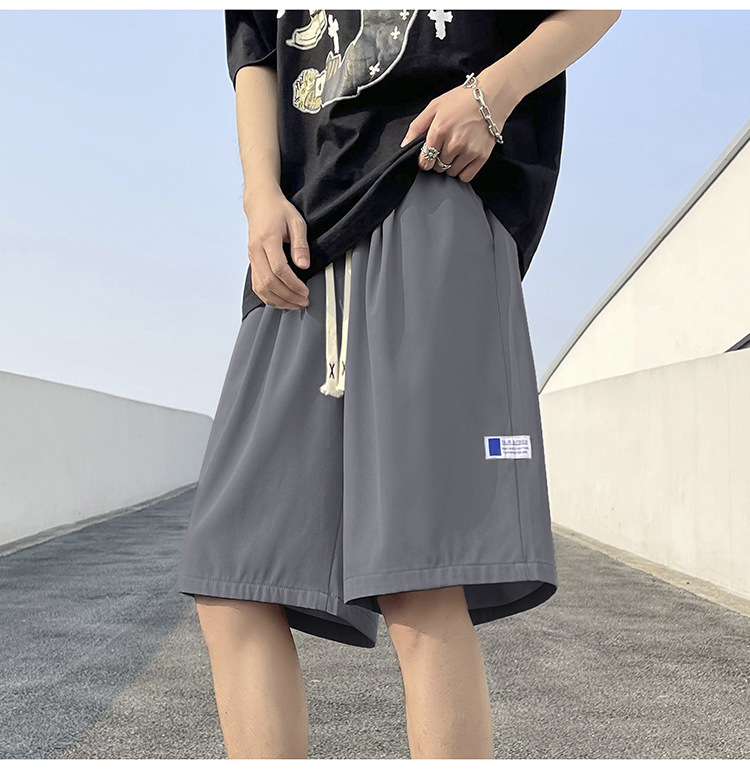 Ice silk shorts for men, summer thin basketball sports, quick-drying beach mid-length pants, loose workwear, casual 5-inch pants pic 14