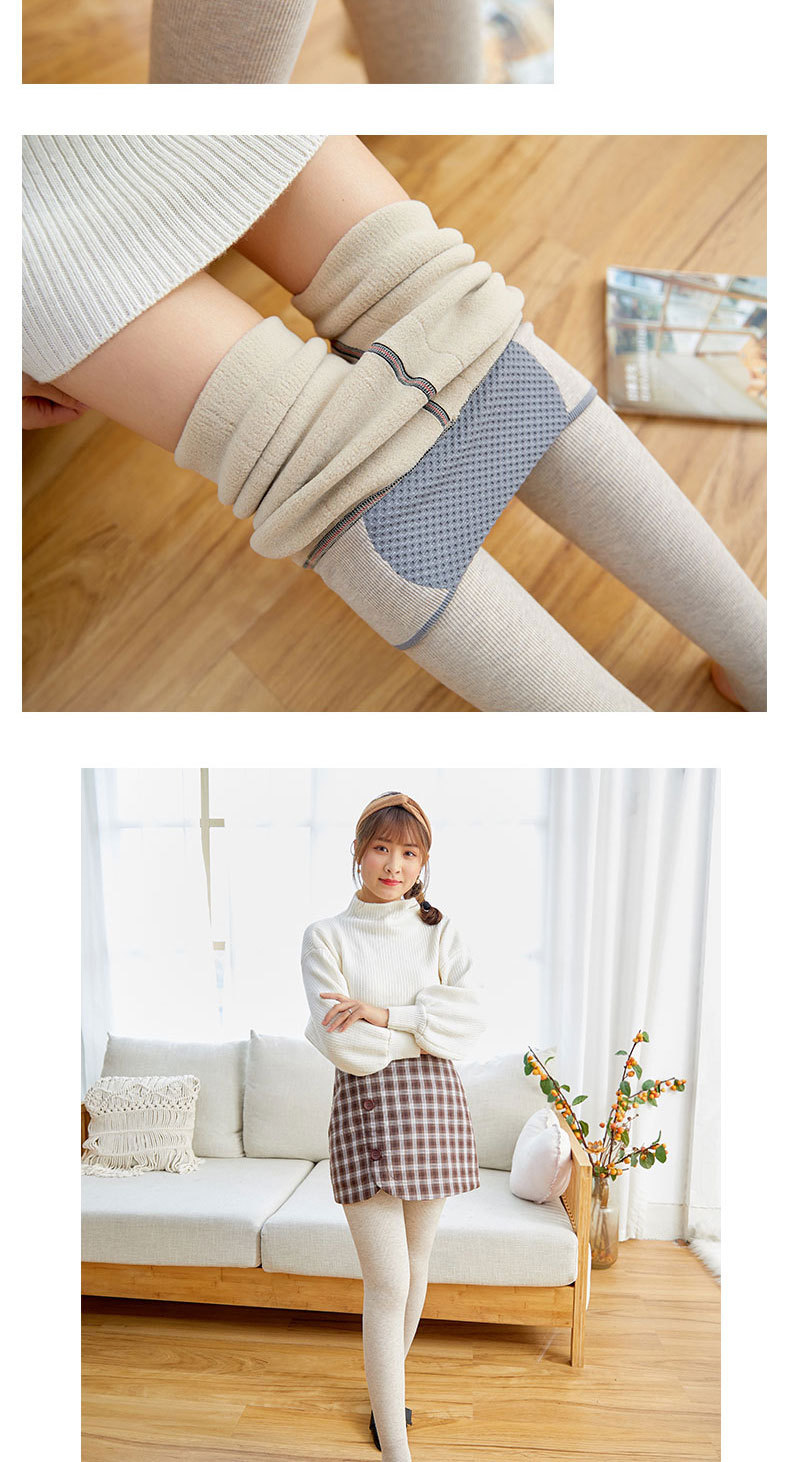 New thickened faux cashmere threaded cotton leggings for autumn and winter, fleece to tuck in the abdomen and lift the buttocks, negative oxygen ion health pants for women pic 13