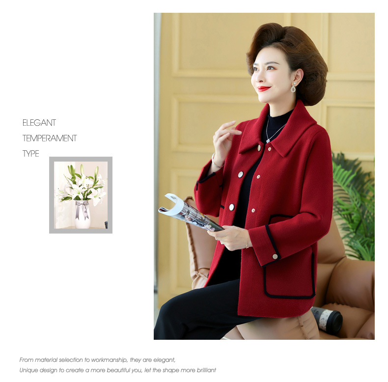 The 2023 new style of stylish knitted top for middle-aged mothers in autumn and thin base layer sweaters for middle-aged and elderly women in spring and autumn pic 44