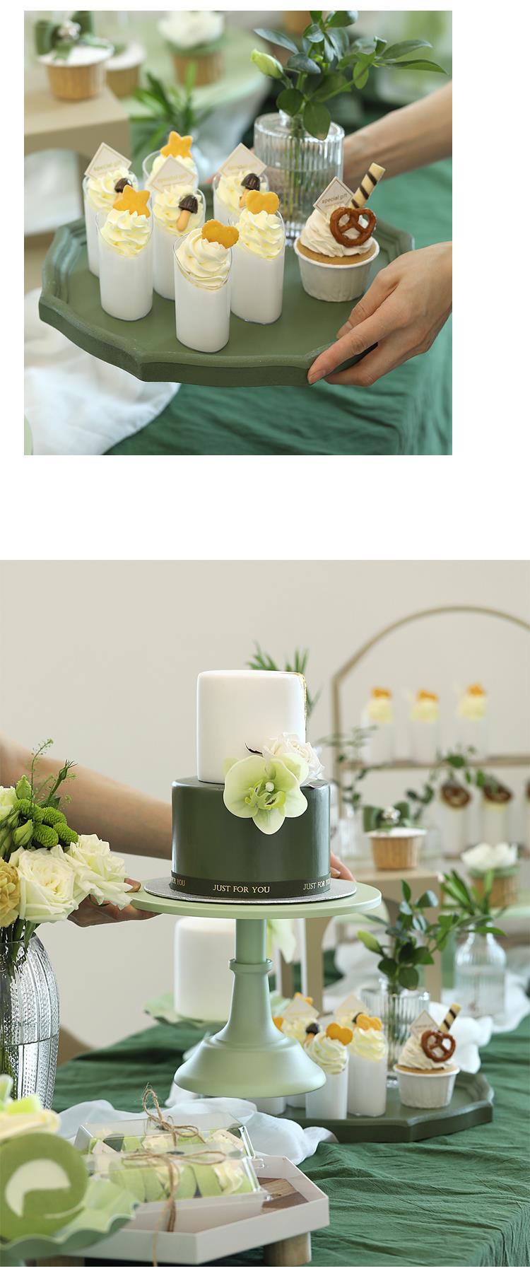 奶茶色蛋糕架组合 铁艺甜品台糕点盘 婚庆蛋糕展示架 甜品架详情7