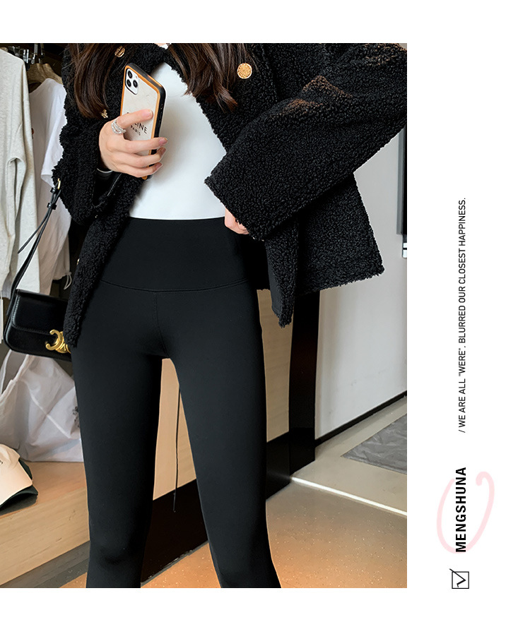 2022 Autumn/winter latex Barbie pants, sports yoga fleece leggings, high-waisted, hip-lifting and belt-tightening shark pants for women wholesale pic 37