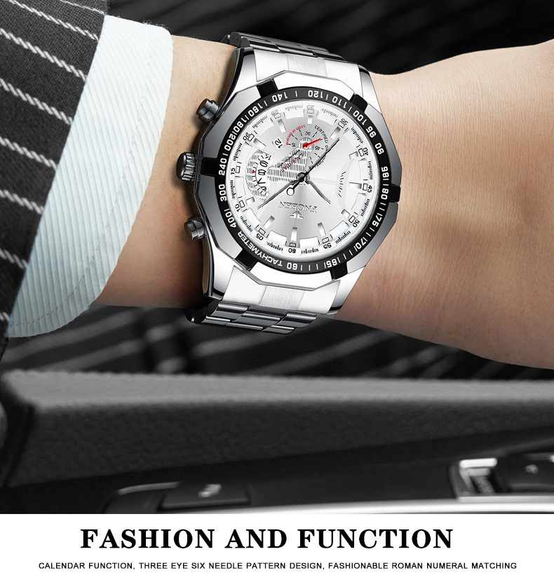 Fenzun waterproof non-mechanical watch, large dial watch, super large new calendar cross-border Shopee watch, creative technology pic 34