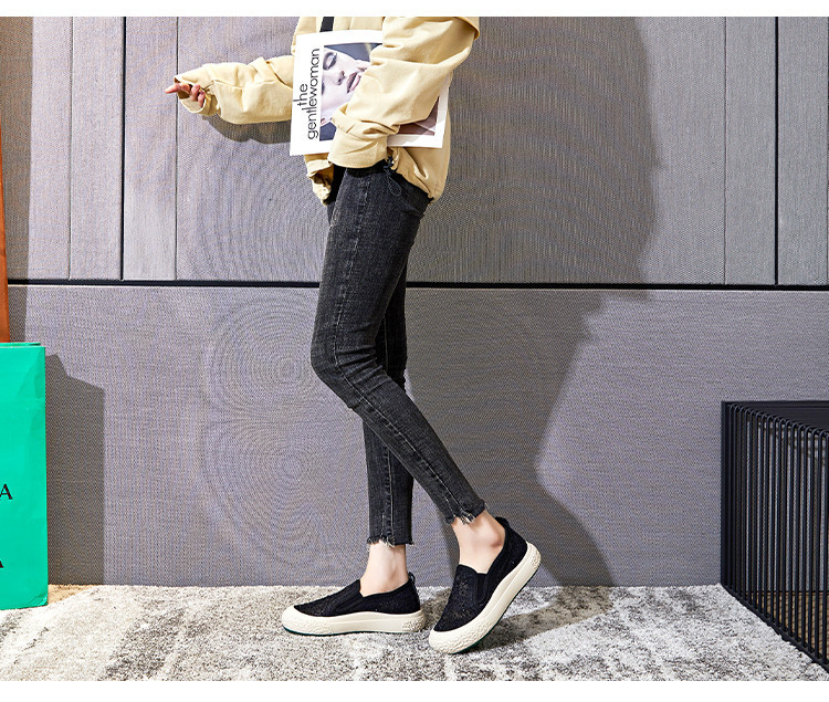 2024春夏新款厚底渔夫鞋休闲真皮单鞋女透气平底鞋女一脚蹬女鞋潮详情33