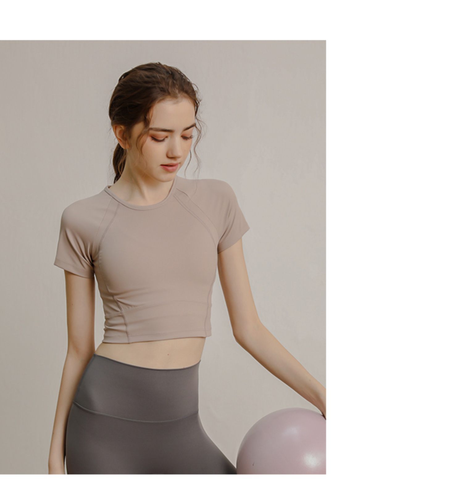 2024新款运动女短袖T恤速干透气健身服跑步紧身瑜伽服夏季健身衣详情14