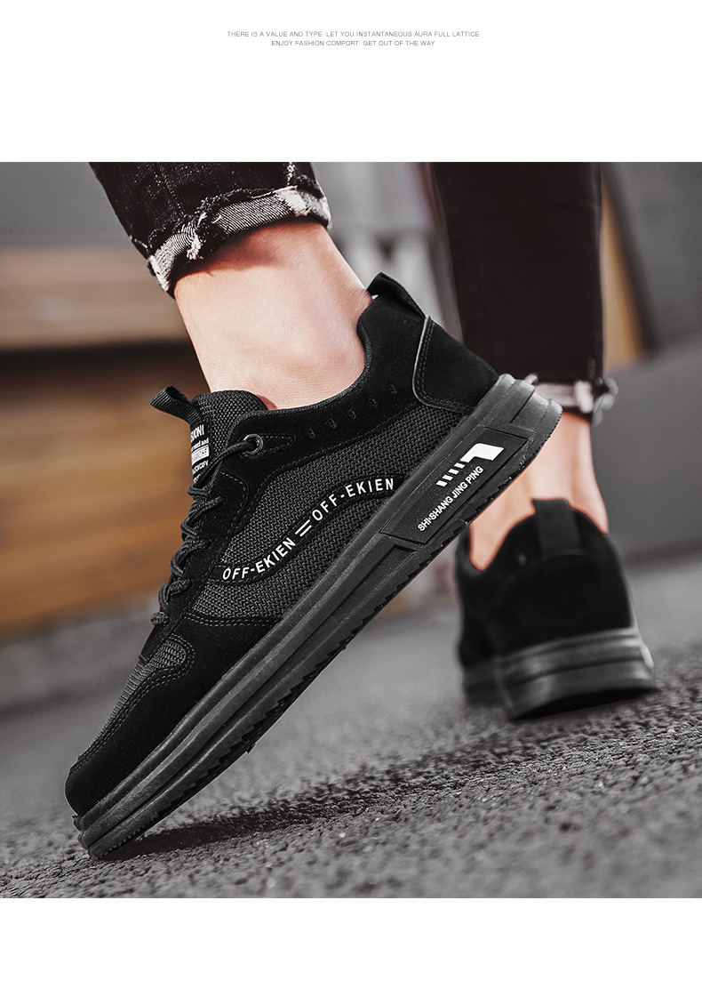 简约青年网布板鞋平底透气休闲运动鞋春夏季低帮系带百搭男鞋新款详情13