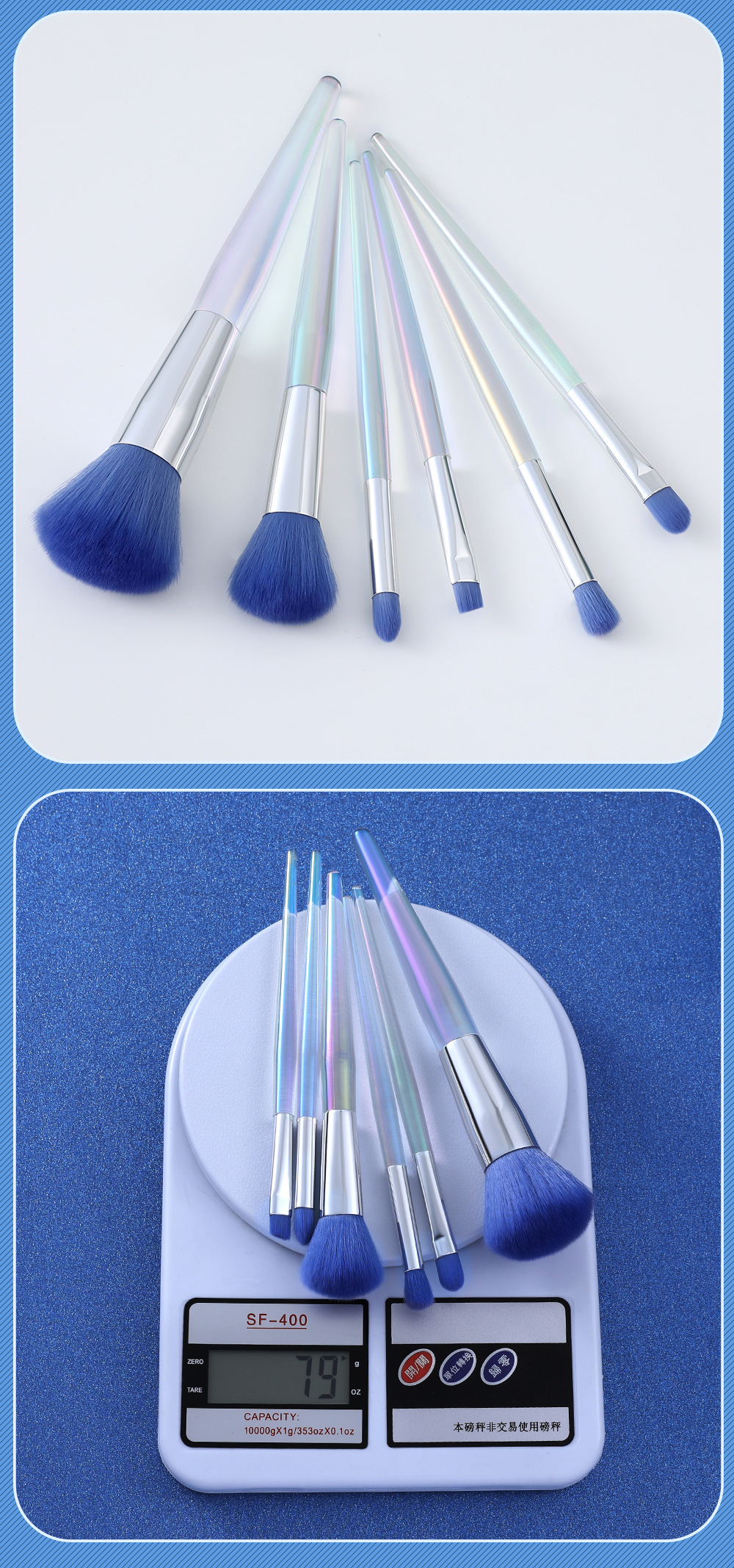 Nuevo 6pcs electrochapado mango de plástico cepillo de maquillaje cepillo de sombra de ojos cepillo de labios cepillo de cejas crossover fuente shanilak pic 11