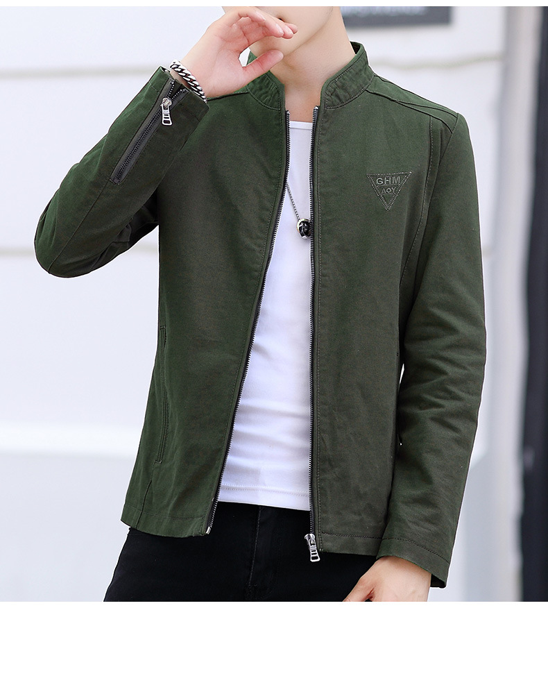 男士夹克外套2024春秋新款韩版水洗夹克休闲修身帅气修身上衣潮牌 pic 9