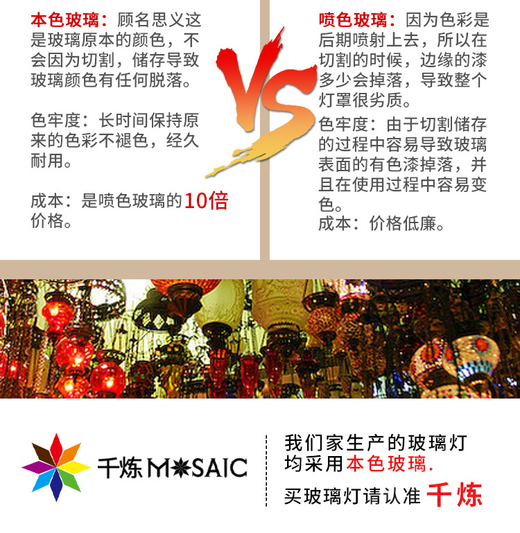 Qianlian Creative Decorative table Lamp, living room, bedroom, Western cuisine, bar counter, retro romantic glass lamp, Turkish table lamp pic 14