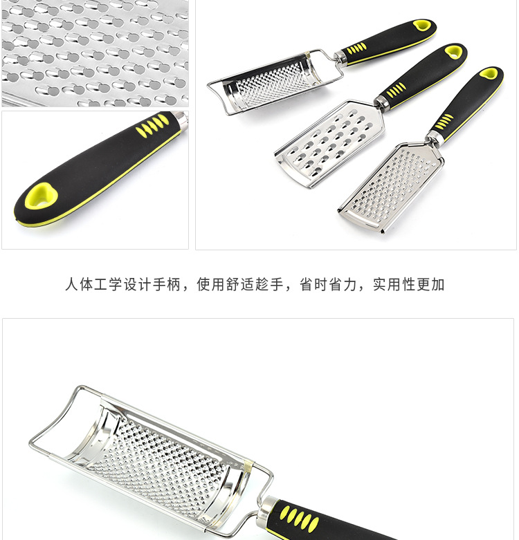 Factory wholesale multi-functional melon grater three-piece set, grater, garlic grater, radish kitchen small tools in stock pic 7