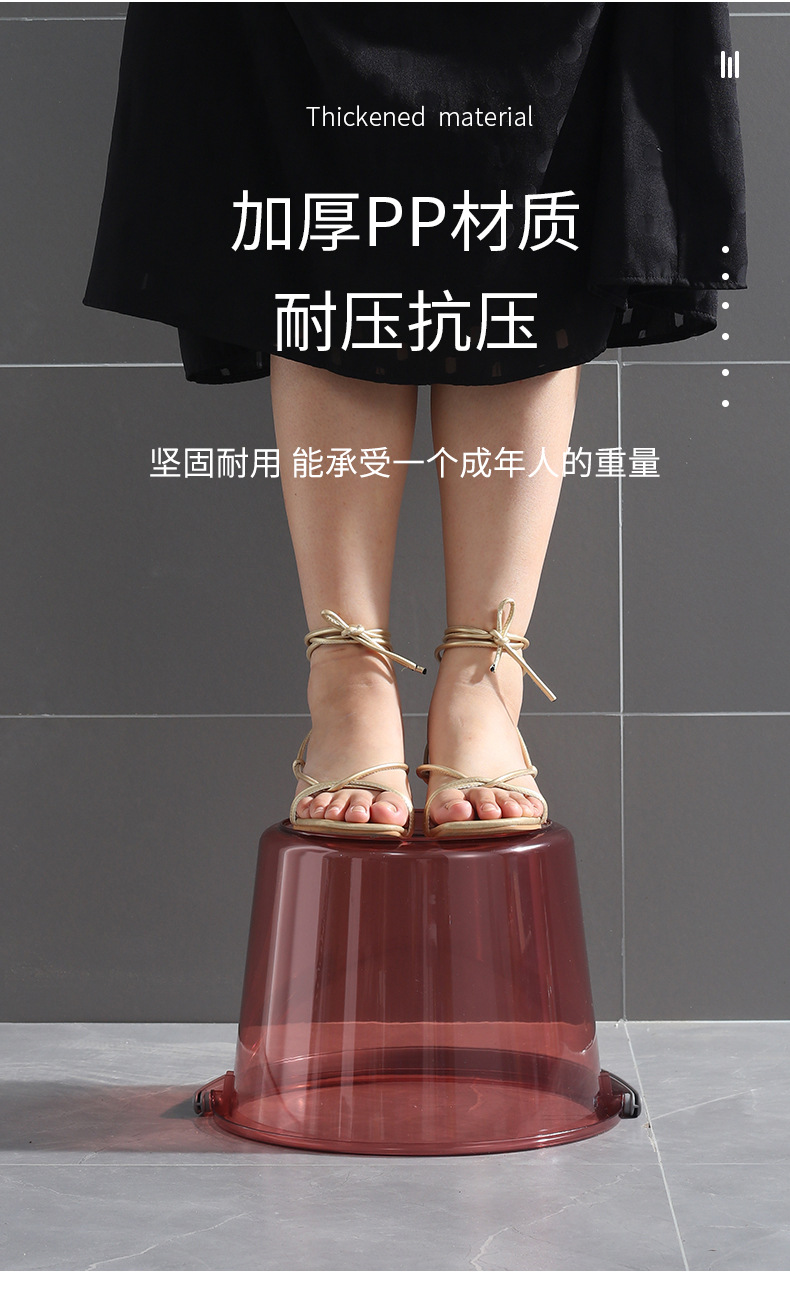 水桶加厚透明家用手提塑料桶宿舍洗衣桶多用圆桶加大洗澡桶储水桶01201-8840详情7