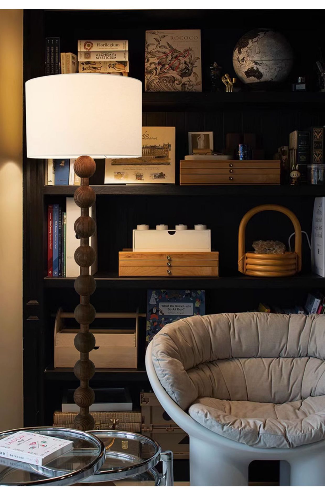 French medieval wabi-sabi style floor lamp for the living room, new Chinese-style American retro solid wood bedroom, high-end atmosphere lighting pic 30