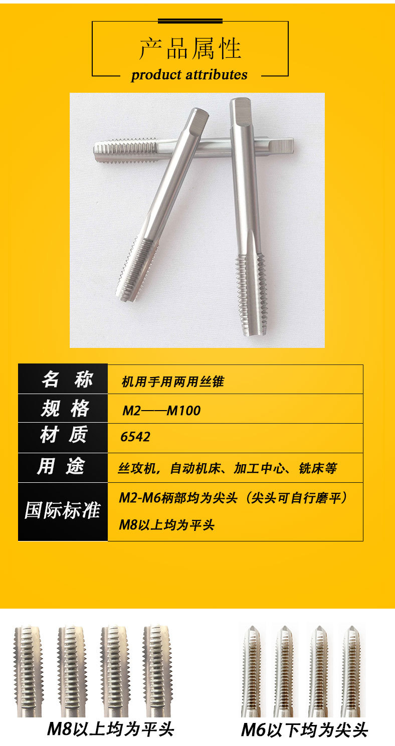 Qifeng straight groove taps 6542 high-speed steel machine taps, HSS taps, fully ground taps, taps wholesale M4, M5 pic 2