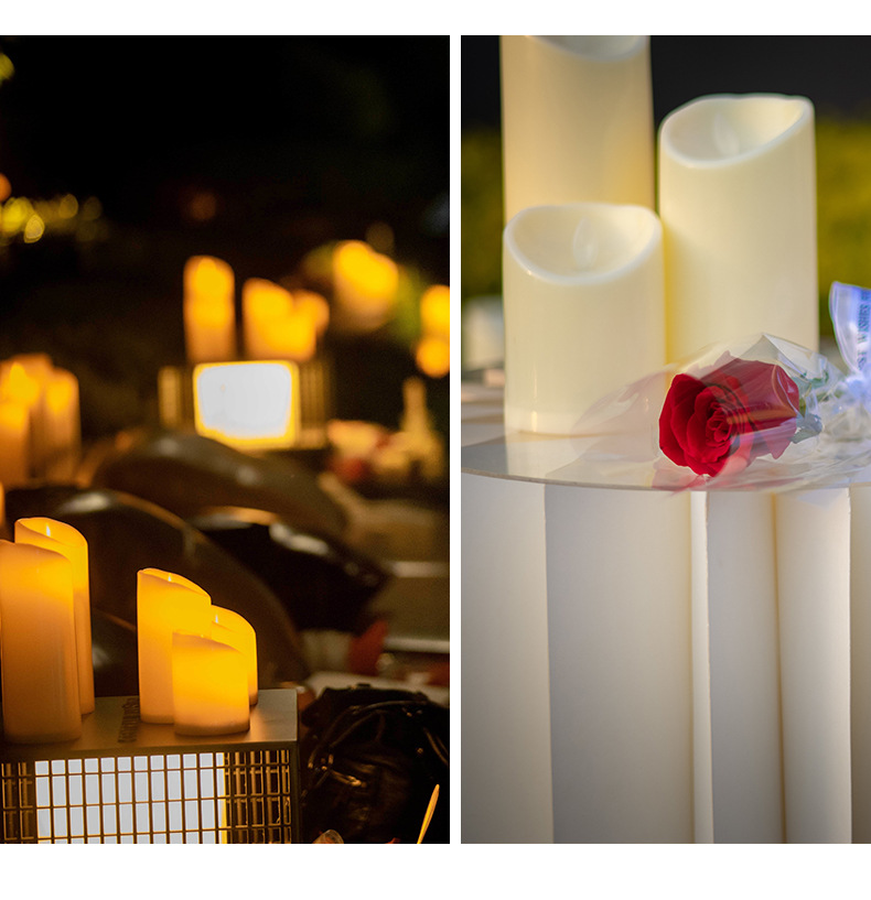 led electronic candle lamp, swinging simulation candle, wedding romantic confession, birthday performance, decorative item, murder mystery game pic 12