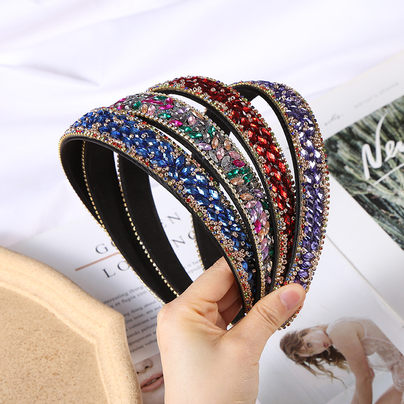 韩版珍珠头箍女士发箍拼接头饰民族风情宽边压发圈百搭发饰多样款式详情4