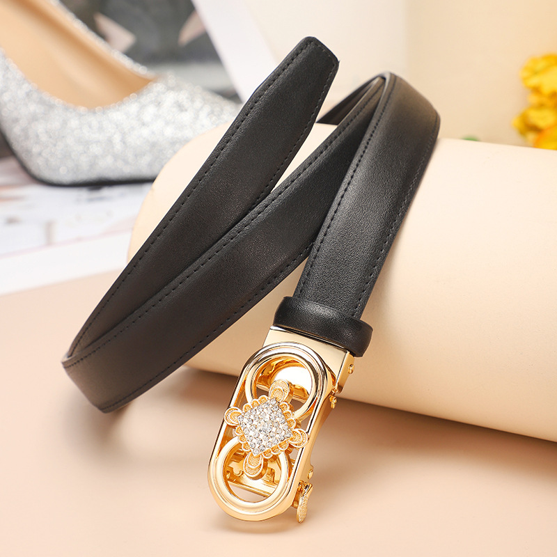 The new pure cowhide Chinese knot automatic buckle simple Korean-style decorative belt and skirt pants for women exude a sense of luxury pic 16