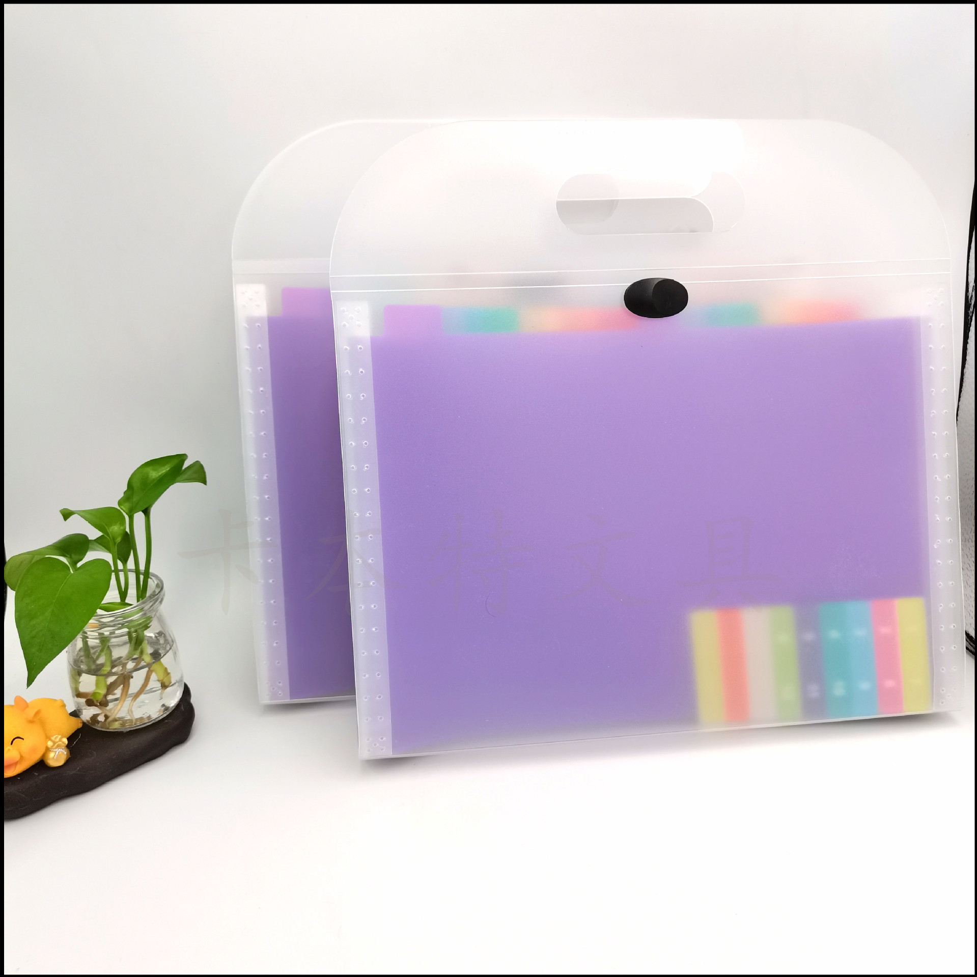 Frosted transparent horizontal organ bag, 13 layers, A4 ticket bag, document bag, binding strap, vertical document storage bag, folder pic 4