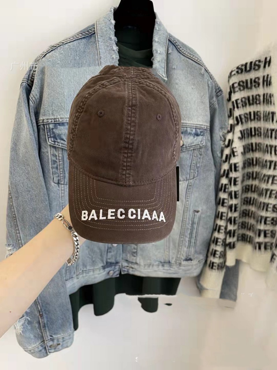 BA家~巴黎洗水牛仔男女棒球帽，BA家字母刺绣鸭舌帽详情3