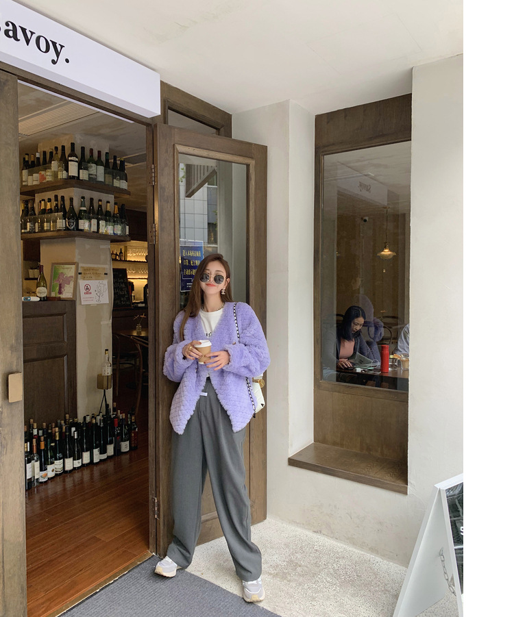 冬季新年羊羔毛皮草短款女网红羊剪绒布加迪全羊毛年轻短外套详情81