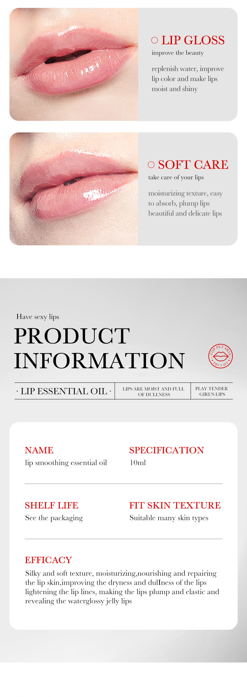 10ml Full English Lip Care Essence Oil SADOER Moisturizing and Hydrating Essential Oil Cross-border export pic 9