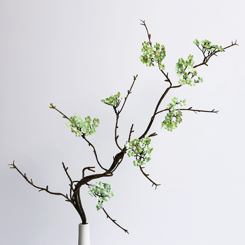 Zen-themed faux cherry blossom vine branches for home decoration, realistic small floral dry branches, tea room artificial flower ornaments, and simple flower arrangements pic 41