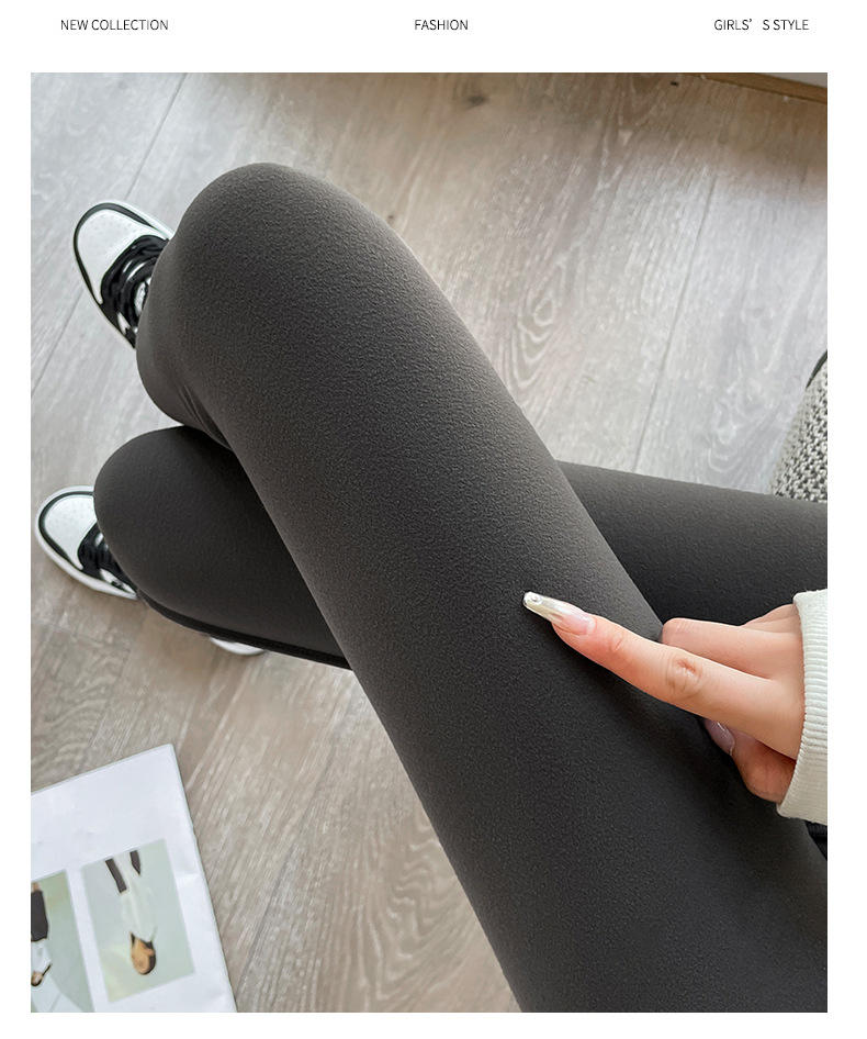Pantalones de tiburón pulido para mujeres primavera nuevo tamaño grande pantalones de barbie color café pantalones de yoga de pies pequeños más polainas leggings al por mayor pic 23