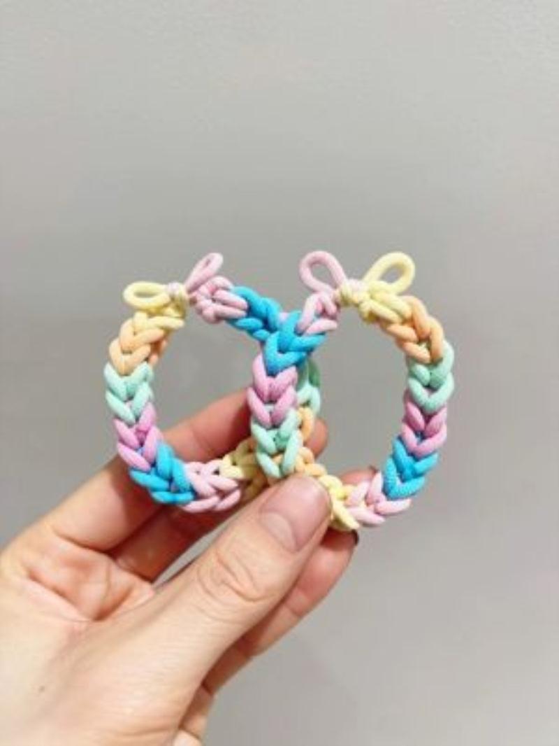 小清新手工编织彩色头绳女扎马尾皮筋高弹力发圈简约粗皮筋发圈详情20