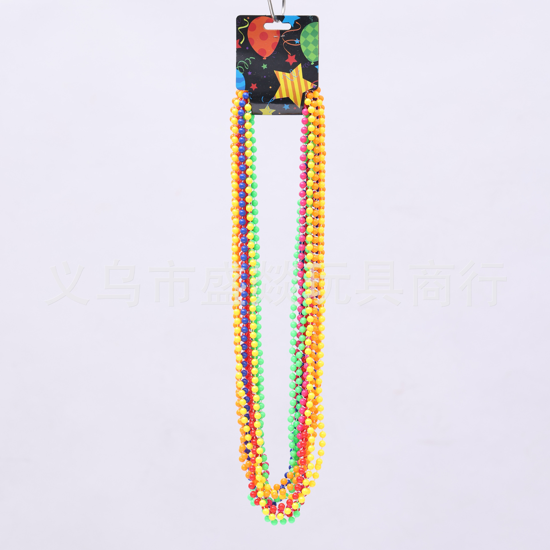 跨境亚马逊实色彩色项链美国独立日狂欢节派对连珠线珠链道具详情1