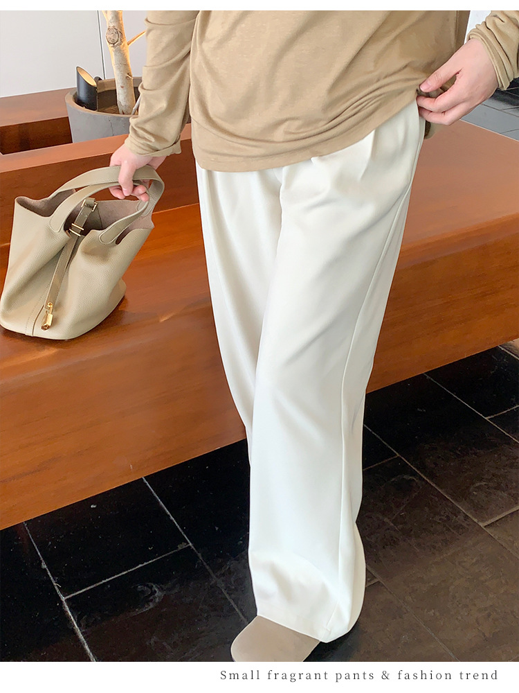 大码女装西装裤女春季垂感高腰显瘦休闲裤宽松阔腿裤百搭直筒裤裤详情14