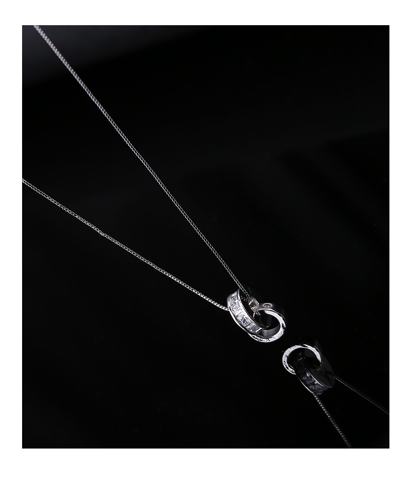 简约森系气质项链女颈链脖子饰品韩国锁骨链学生短款镶嵌水钻吊坠详情9