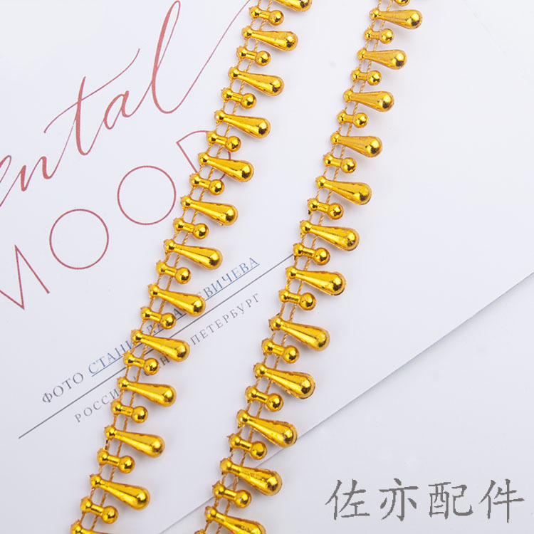 Wholesale of 6*10 water drop gilded silver wire beaded dance hand silk flower costumes, Christmas handicrafts and accessories pic 127