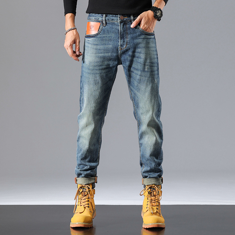 美式大牛直筒牛仔裤男秋季新款潮牌修身舒适柔软水洗休闲百搭长裤详情2