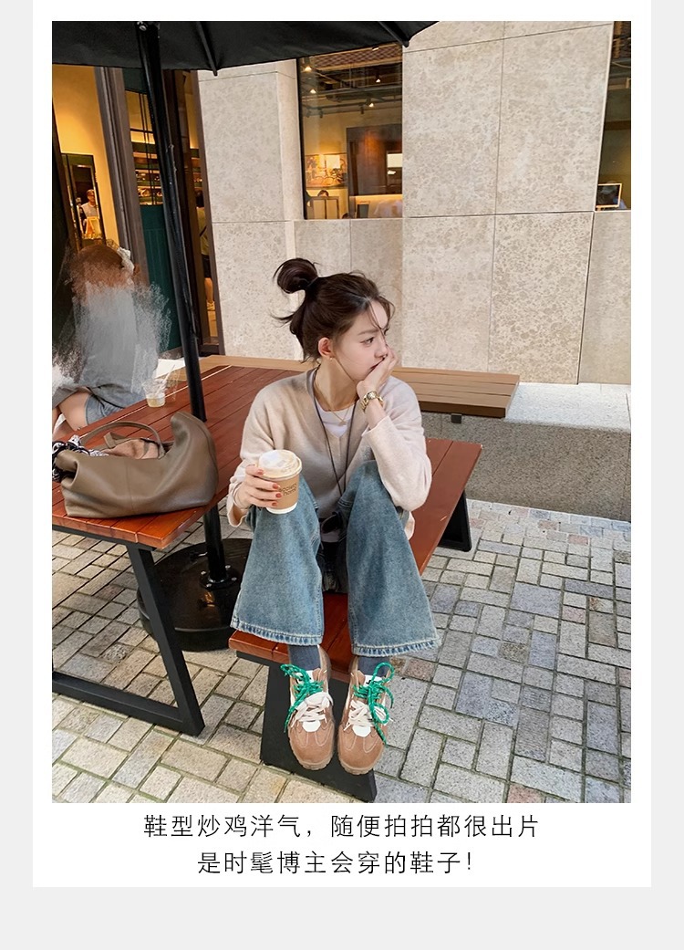 The thick-soled insole height-increasing Forrest Gump shoes of the same style as Grape Mom are the new sporty and casual leather training shoes for women in the autumn and winter of 2024 pic 26