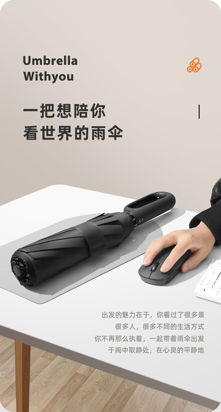 27寸10骨全自动环扣折叠晴雨两用大号抗风双人车载遮阳防晒伞 定制款 详情3