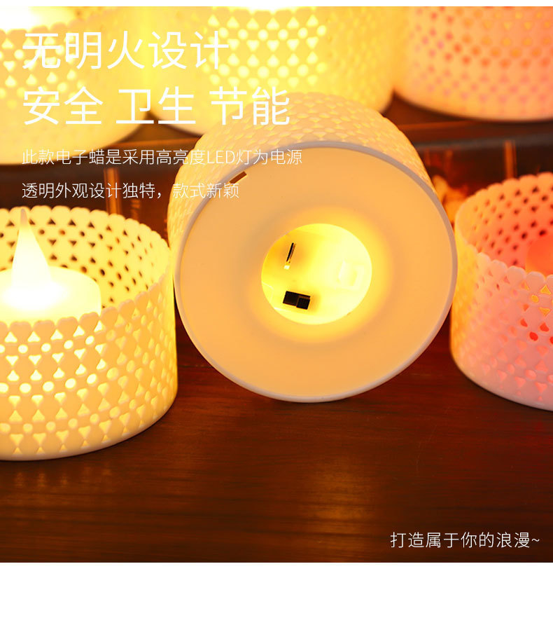 Amazon electronic candle hollowed-out candle lamp Birthday led romantic proposal atmosphere decoration mini night light pic 3