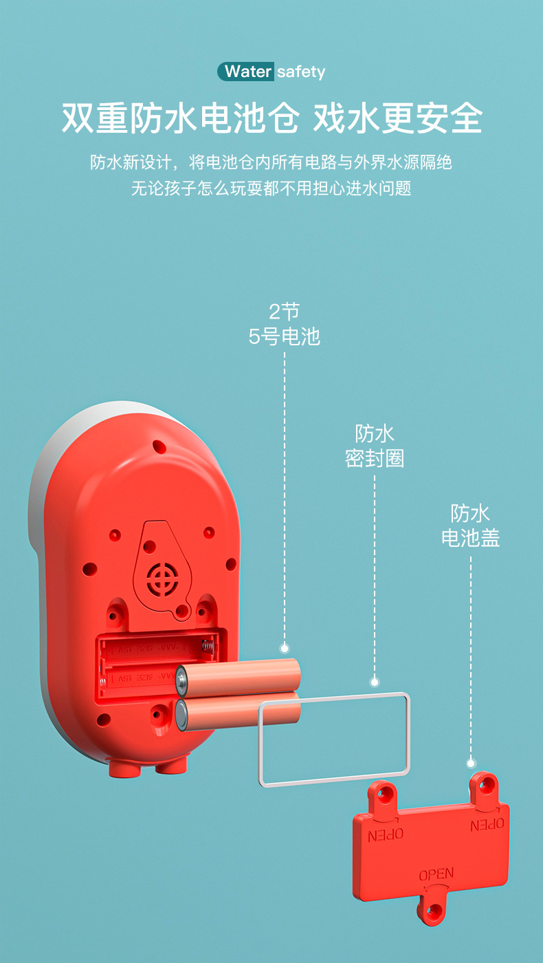 新款儿童电动投影潜水艇洗澡玩具 跨境喷水游轮电动小船戏水玩具详情14