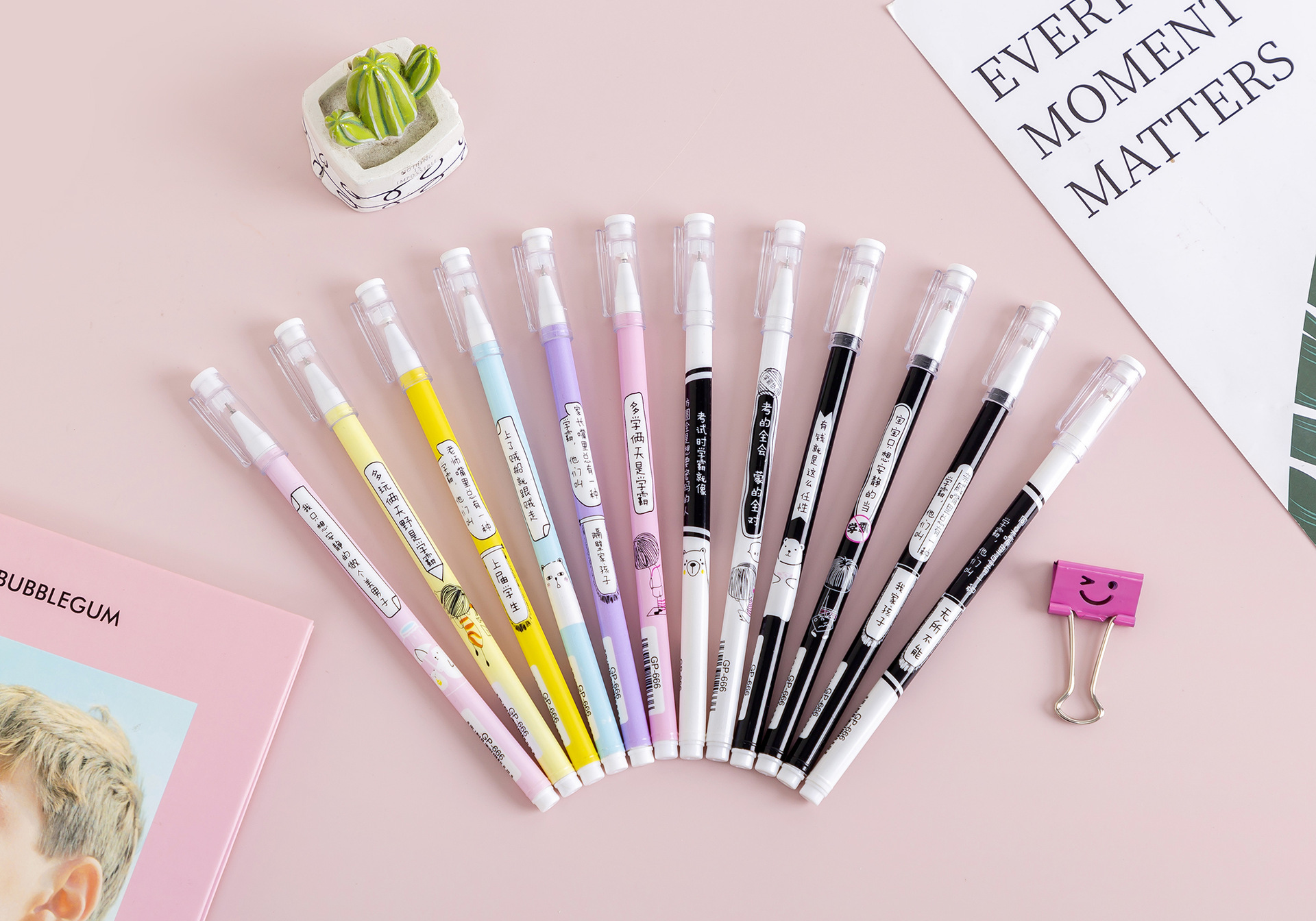 Outstanding students with creative academic performance, popular words, personalized gel pen, black 0.5, social worker, creative stationery, gel pen wholesale and customization pic 2