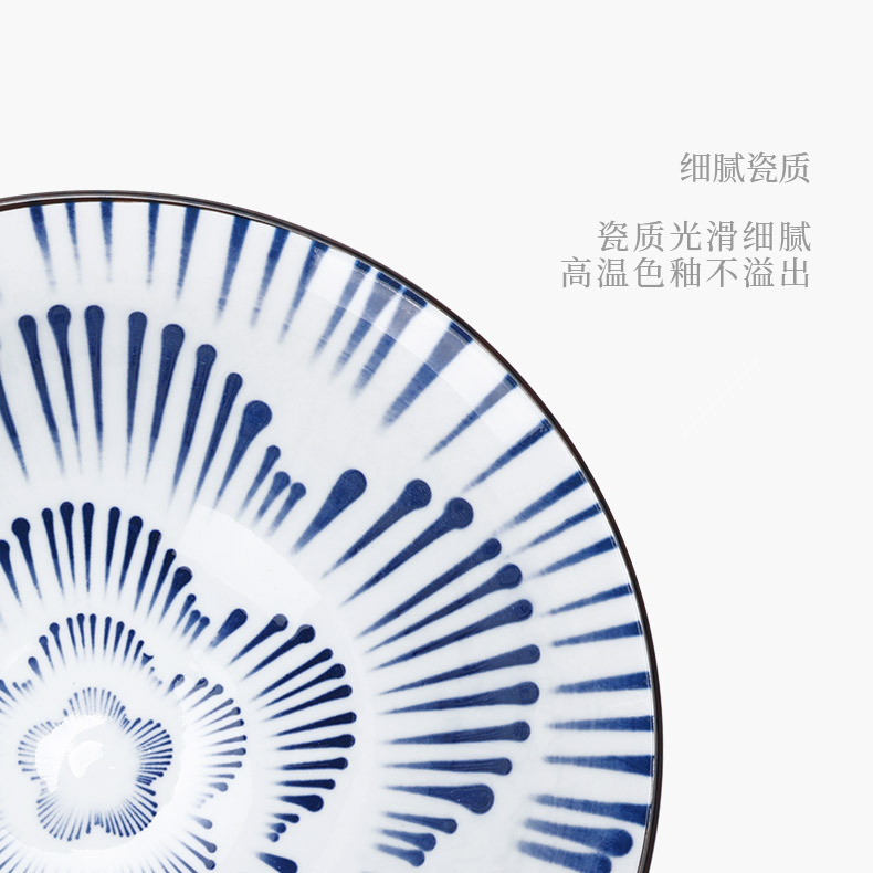 The 8-inch ceramic bamboo hat bowl and high-temperature underglaze painted ramen bowl of the Japanese-style antique Appreciation series feature an ancient Japanese style and charm pic 13