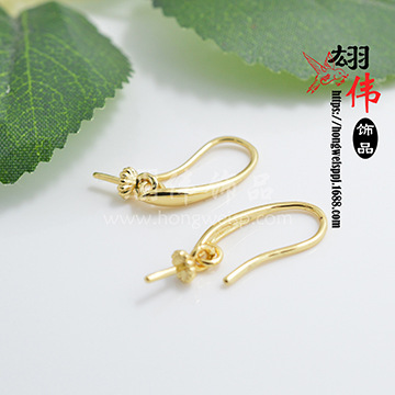 Wholesale of popular 18K gold copper-plated simple smooth ear hook DIY earrings in Europe and America 07 pic 4