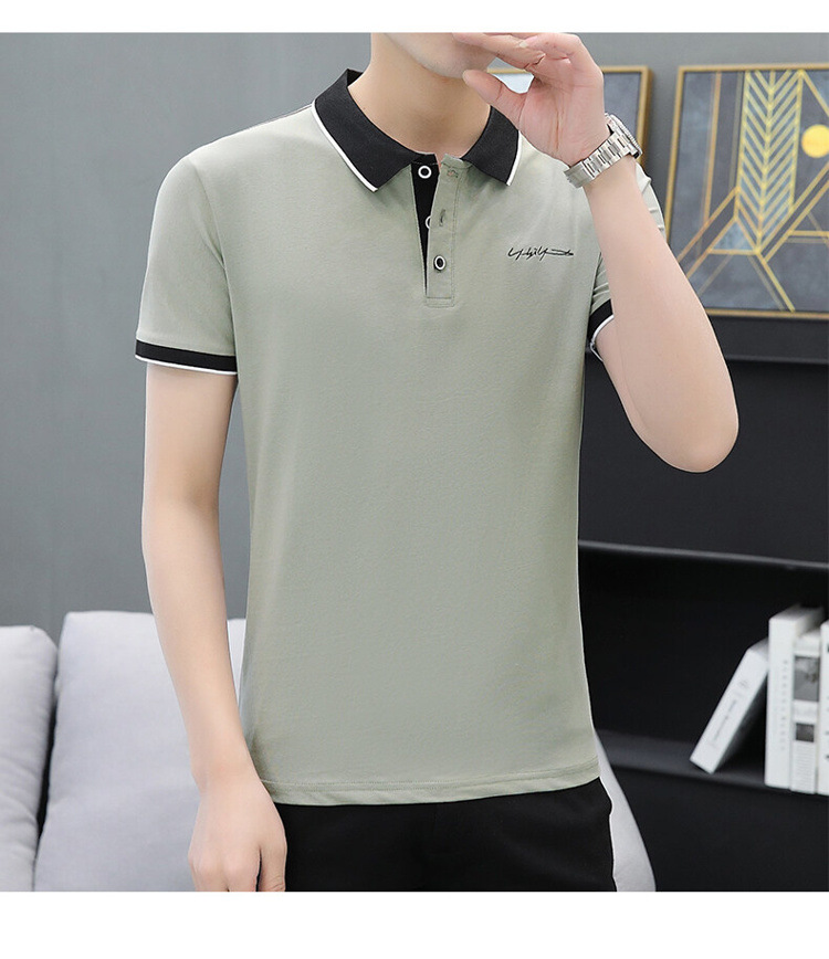爆款纯棉短袖T恤男夏季新款翻领polo衫男士潮流详情17