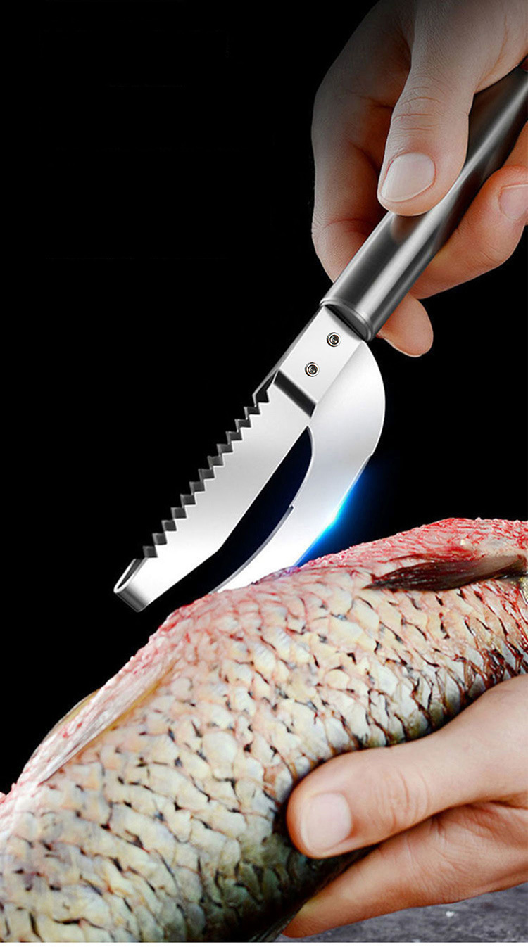 Stainless steel fish scale scraper, fish scale brush, fish scale scraper knife, fish scale removal tool, fish belly knife pic 4