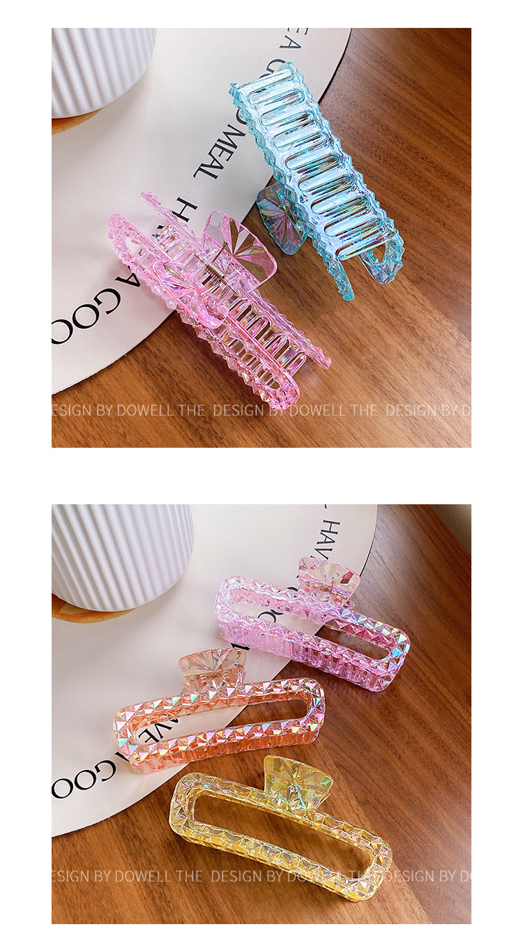 Dowei Accessories Korean version, dazzling colors, high-end, shiny large scratch-off clip, light luxury, back head updo, shark clip, hair clip pic 11
